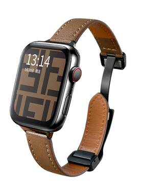 适用iwatchs8手表带质感s10女款s9苹果智能11手表链s7s6运动质感5新款applewatchs9高级感腕带se磁吸真皮小众