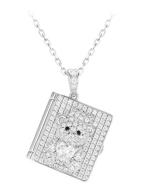 GEMOLA格莫拉  叛逆千金风彼得小熊恋爱日记情侣相册项链