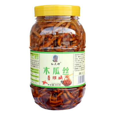 孙大婶香辣木瓜丝条酱菜美食小吃凉拌即食下饭脆咸菜900g罐装