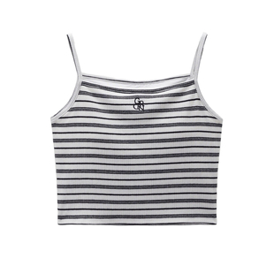 【韩国同款】佐丹奴无袖t恤女装品牌刺绣带胸垫吊带背心05325837