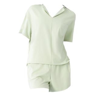 夏季薄款睡衣家居服女款短袖短裤套装纯棉抗菌凉感可外穿t恤上衣