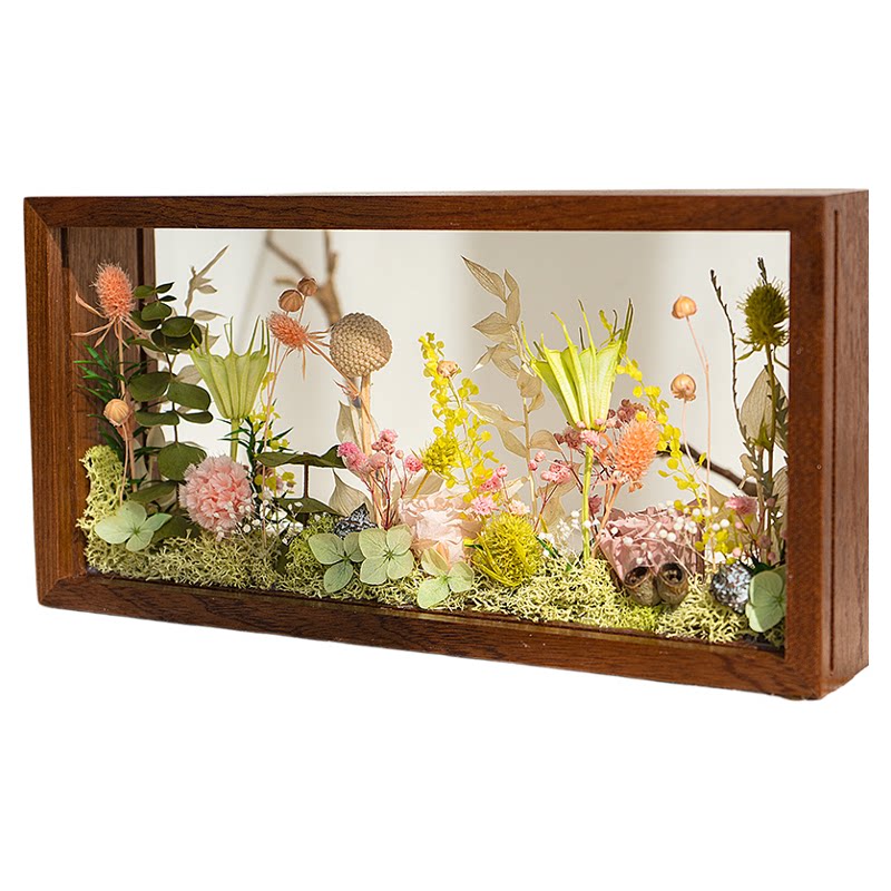 永生花干花实木相框装饰画成品 植物家居装饰桌面摆件 礼物伴手礼
