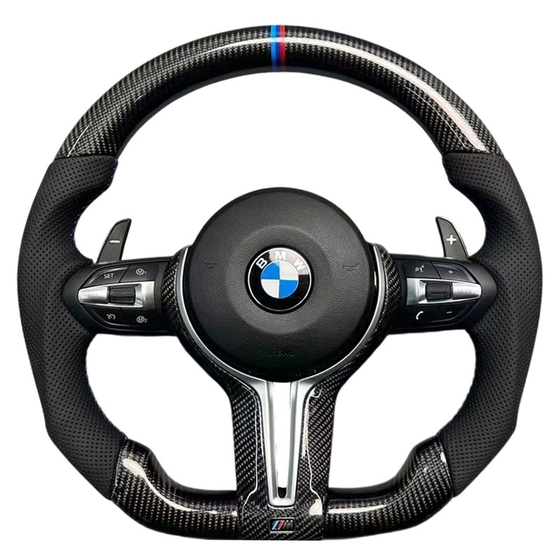适用宝马1系2系3系4系5系GTF18X1X3X5X6改丁字裤碳纤维方向盘改装