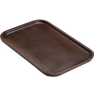 馨玉坊日式竹托盘家用小型放茶杯长方形茶盘复古水杯盘子茶托茶台