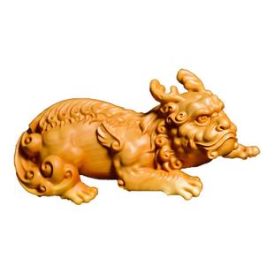 小叶黄杨木雕刻手把件天禄雌雄貔貅男女汽车载摆件实木手工艺礼品