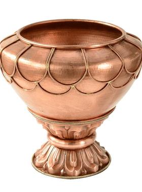 藏村红铜钵盂藏式客厅桌面手托钵