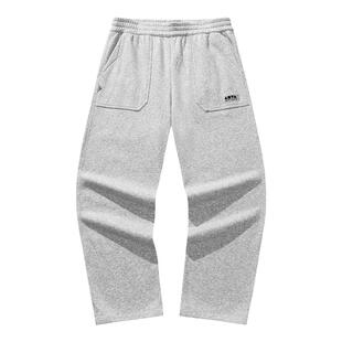 安踏休闲长裤男士秋冬新款加绒保暖宽松阔腿裤百搭卫裤172548301N