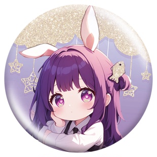 沉墨双闪吧唧定制马口铁金葱底谷子自印徽章谷美打印自制周边印刷