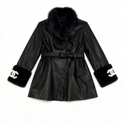 高级感羽绒内胆PU皮衣外套女