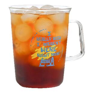 玻璃杯咖啡杯【章鱼哥的心声】原创高硼硅耐高温水杯把手杯子家用