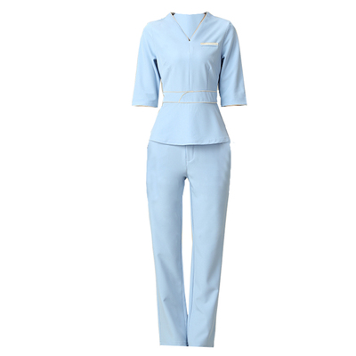 美容院职业工衣夏按摩足疗店