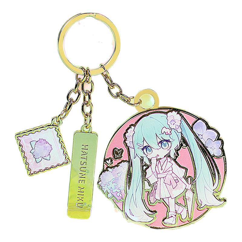 初音未来/广博正版联名金属钥匙扣挂件miku二次元周边官谷子文创