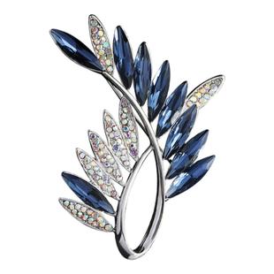 新款水晶橄榄枝胸针高档女奢华复古镶钻别针时尚胸花西服个性配饰