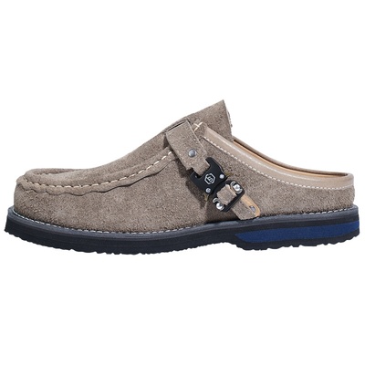 BLESSSHOE复古风真皮包头拖鞋