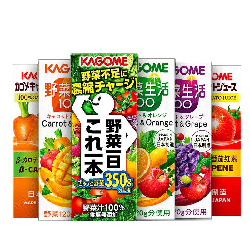 日本进口kagome可果美混合果蔬汁野菜生活0脂肪番茄汁整箱12盒