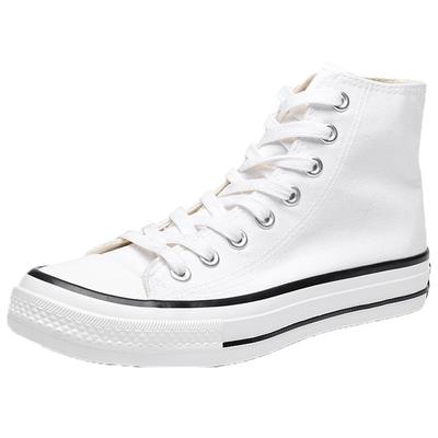 环球高帮帆布鞋男鞋韩版白色球