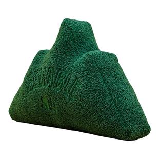 艺术鸭 创意靠山抱枕靠枕山形绿色靠垫客厅沙发办公室工位摆件W