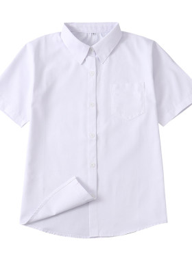 高中生jk白衬衫女日系学院风基础款短袖衬衣毕业班校服百褶裙套装