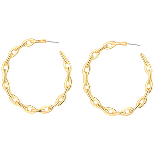 Social Talent桑蕾【娜扎同款】C型锁链耳钉大耳圈耳环925银针