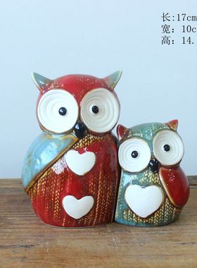 供应窑变陶瓷猫头鹰工艺品欧式摆件2754家居装饰猫头鹰摆件