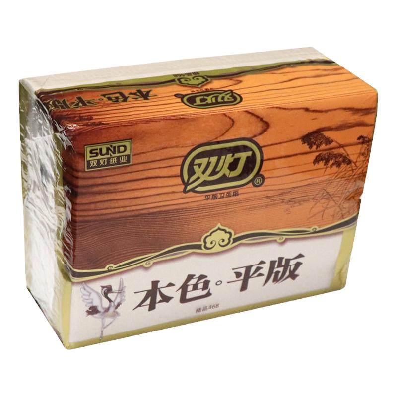 双灯平板卫生纸本色厕加厚10包装