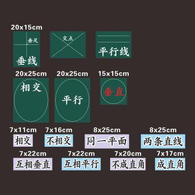 四年级上册平行与垂直数学板书教具公开课磁性板书贴片教学展示贴