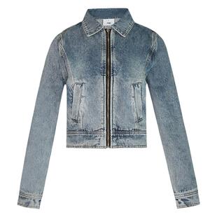 KTDA新品美式复古牛仔外套女春秋短款宽松牛仔套装秋款夹克上衣