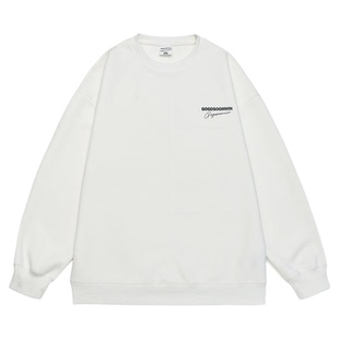 GOGOSOON加绒卫衣男新款2025秋冬圆领无帽长袖内搭上衣痞帅高级感