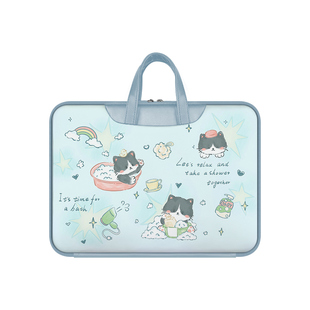 可爱猫咪手提电脑包16女士2024新款适用于华为matebook14内胆包苹果MacbookAir13.3保护套M2M3联想15.6笔记本