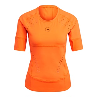 专柜正品 adidas stella McCartney 女子别致面料紧身运动健身T恤