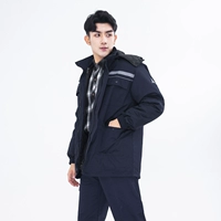 Двойное антистатическое хлопковое пальто, скрытое синее