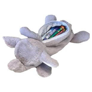 KKV正品动物毛绒笔袋可爱高颜值小初中女学生大容量文具化妆收纳包