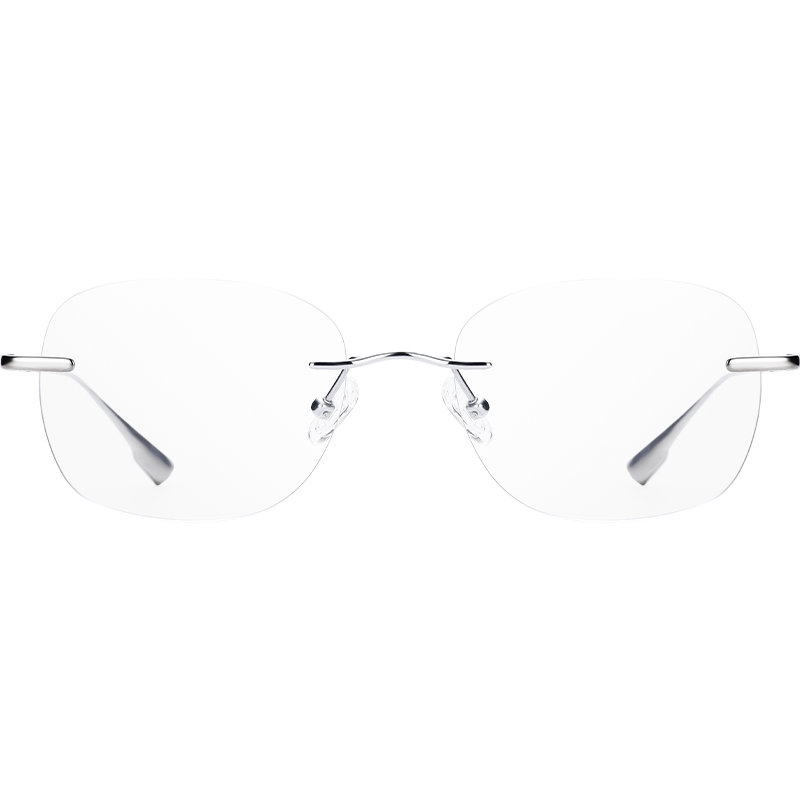 适合方圆脸无边框眼镜近视女款可配度数防蓝光眼睛白晓荷超轻纯钛