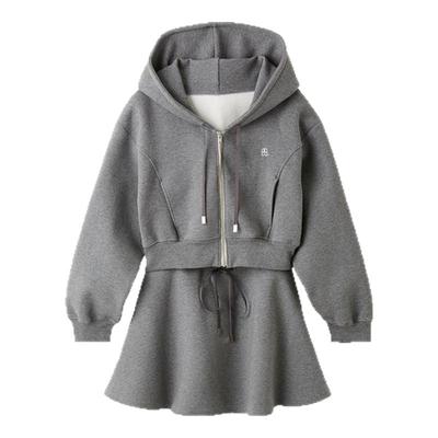 SNIDEL春夏款短款连帽卫衣外套A字半身短裙套装SWCO251135