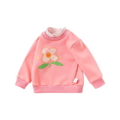 哈咪奇秋冬女童甜美假两件卫衣