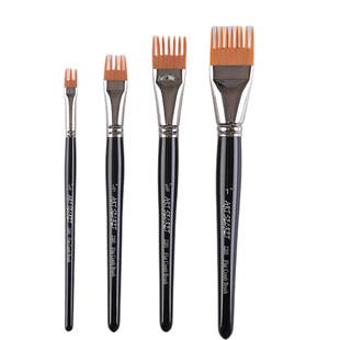 秀明画笔ARTSECRET专业平梳刷#2205黄铜套圈木柄水彩丙烯平梳画刷