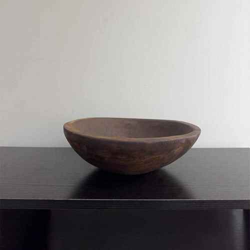 侘寂风红杨木托盘客厅家用果盘高档圆形木质收纳果盆仿古装饰摆件