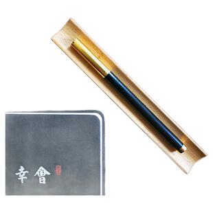 案器钢笔木制笔架子简易创意笔座桌面收纳小摆件现代简约实木笔搁