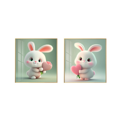 炫季兔子女孩房间装饰画儿童房画