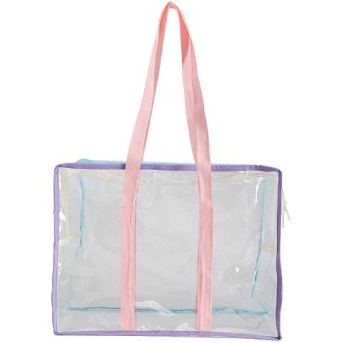 大容量透明果冻包夏季沙滩包防水包便携外出手提袋子网红游泳包女