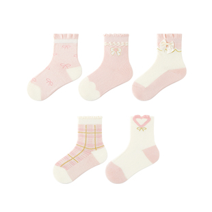 女童袜子儿童春秋季冬款A类无骨中筒袜中大童小女孩纯色公主棉袜