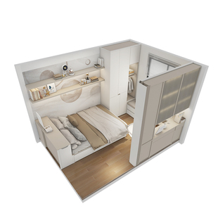 全友全屋定制多层实木板家用衣柜卧室走入式衣帽间多功能衣橱家具