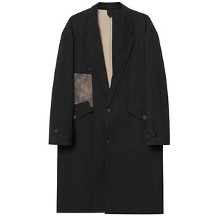 JDV春秋新品商场同款黑色棉质混纺风衣长款系带外套SCW4209