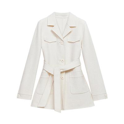 BLUE ERDOS高智通勤风简约系带翻领外套女B246K6007