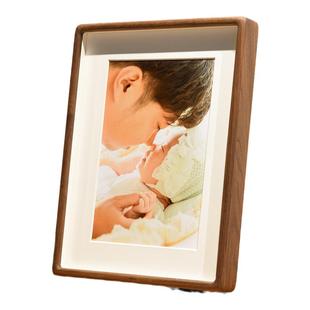 立体中空相框定制干花相框圆角实木标本黑胡桃加厚框装裱打印照片