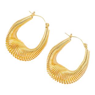 2025年新款夸张金属风重工耳环欧美小众设计感不规则耳圈秋冬耳饰