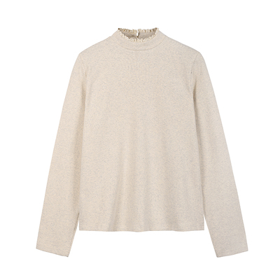 jmwomen复古蕾丝半高领打底衫