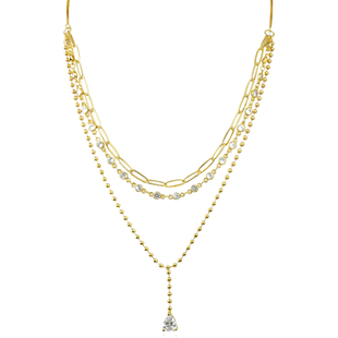 【折扣】CZ by Kenneth Jay Lane 女士金色带吊坠项链