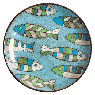 碟子吐骨头盘碟 家用6寸小盘子釉下彩陶瓷骨碟分餐盘点心盘A16121