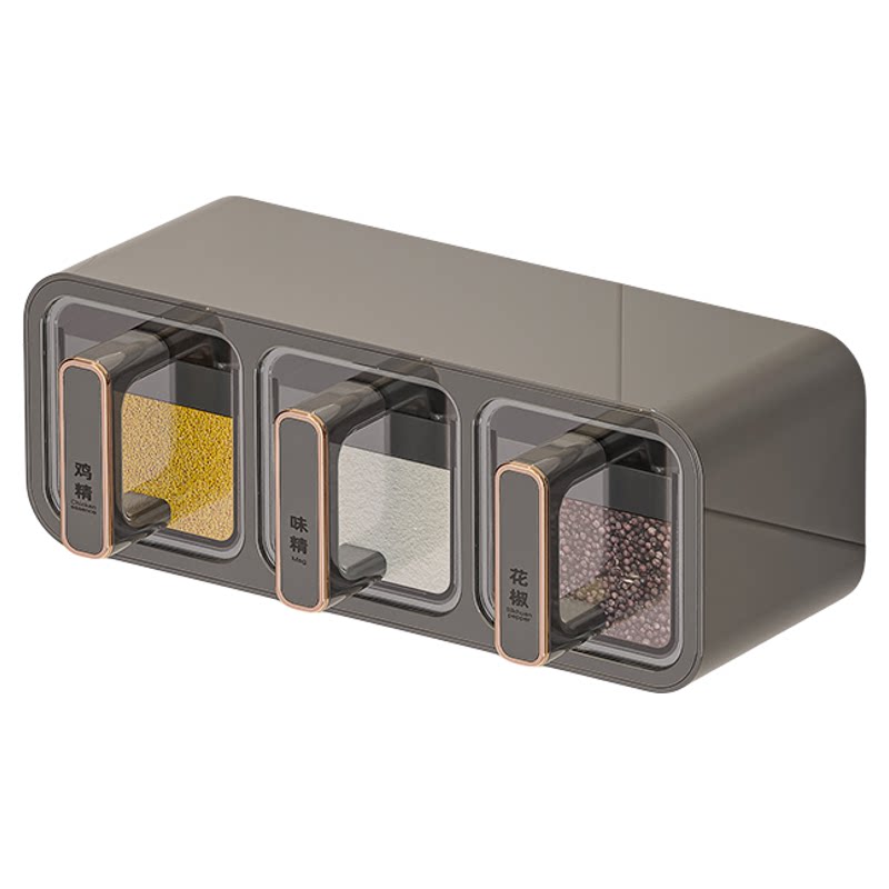 日本yinsio密封调料盒厨房家用调料罐调味瓶收纳盒壁挂式组合套装